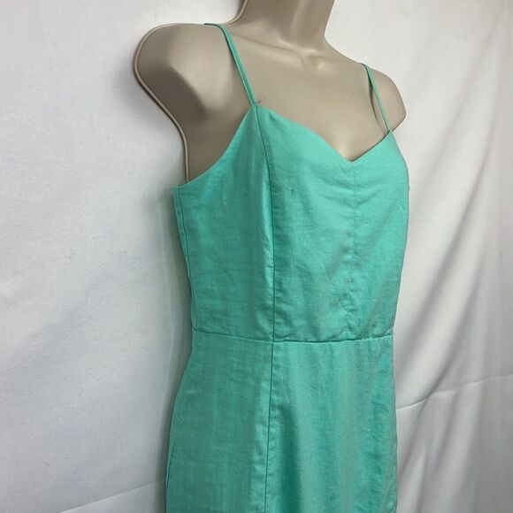 J.Crew Factory Linen Blend Slip Midi dress in sun washed mint NWT size 2 - Picture 3 of 14